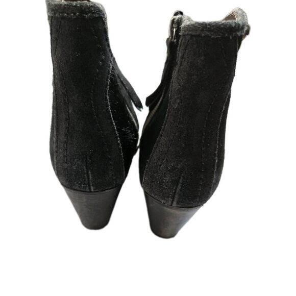 Womens Jigsaw Calfhair Ankle Boots Leather Zip-Up Black Size 39 US 8.5 - Picture 6 of 12